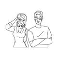 couple glasses vector