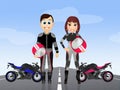 Couple goes on a motorcycle