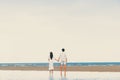Couple going honeymoon on tropical beach in summer Royalty Free Stock Photo