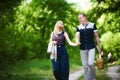 Couple going on picnic