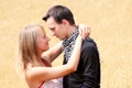 Couple in grain field Royalty Free Stock Photo