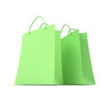 Couple of green shopping bags Royalty Free Stock Photo