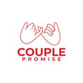 Couple hand promise icon logo design Royalty Free Stock Photo