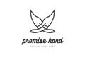 Couple Hand Promise Love shape Butterfly Logo design Royalty Free Stock Photo