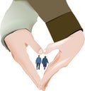 Couple hands joined in grandparents heart shape couple hands joined in grandparents heart shape