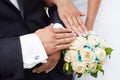 Couple hands on wedding Royalty Free Stock Photo