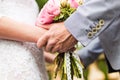 Couple hands on wedding Royalty Free Stock Photo