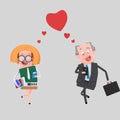 Couple having app love match. 3D