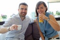 Couple having breakfast in hotel during vacations Royalty Free Stock Photo