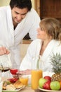 Couple having breakfast together