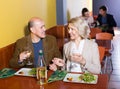 Couple having dinner at restaurant Royalty Free Stock Photo