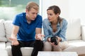 Couple having empty wallet Royalty Free Stock Photo