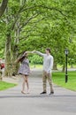 Couple having fun in Central Park in New York City Royalty Free Stock Photo