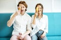 Couple having fun with ice cream Royalty Free Stock Photo