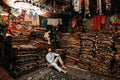 Couple having fun. Couple in love in Turkey. Man and woman in the Eastern country. Gift shop. A couple in love travels. Persian Royalty Free Stock Photo