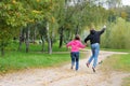 Couple having fun in park Royalty Free Stock Photo