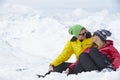 Couple Having Fun On Ski Holiday In Mountains Royalty Free Stock Photo