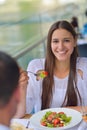 Couple having lanch at beautiful restaurant