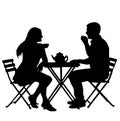 Couple having meeting with drinks