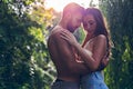 Couple having problem while sitting in nature Royalty Free Stock Photo