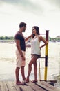 Couple having problem while sitting in nature Royalty Free Stock Photo