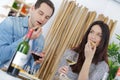 Couple having romantic lunch Royalty Free Stock Photo