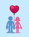 Couple with Heart Balloon