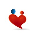 Couple heart family figures icon Royalty Free Stock Photo