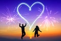 Couple, heart shape - love concept Royalty Free Stock Photo