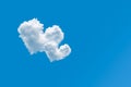 Couple of heart shaped clouds on a clear blue sky background. Concept of love and romance. Pair of cloud hearts in sky. Valentine Royalty Free Stock Photo