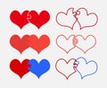 Couple Hearts Puzzle, Love, Relationship. Medical.