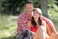 Couple on hiking day Royalty Free Stock Photo