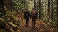 Couple Hiking in the Forest Emotionally Complex Adventure
