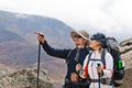Couple Hiking in Himalaya Mountains Royalty Free Stock Photo
