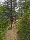 Couple Hiking on Mountain Route