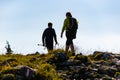 A couple hiking over mountain in Austria Styria