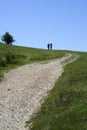 Couple hiking the ridgeway trail chiltern hills uk Royalty Free Stock Photo