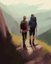 A couple hiking together hand in hand exploring different terrains and dimensions of their relationship Psychology