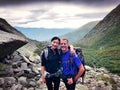 A couple hiking on Tuckerman Ravine trail