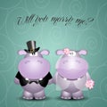 A couple of hippos spouses Royalty Free Stock Photo