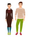 Couple in hipster style clothes