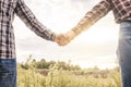 Couple hold hands each other Royalty Free Stock Photo