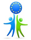 Couple holding a EU symbol