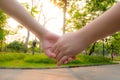Couple holding hand in sutset Royalty Free Stock Photo
