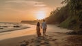 Couple Holding Hands On A Beach In Costa Rica