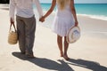 Couple holding hands and fasing sea Royalty Free Stock Photo