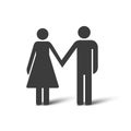 Couple holding hands icon. Stick figure simple icons. Vector illustration Royalty Free Stock Photo