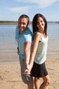 Couple holding hands lovers on the beach Love and relationships concept Royalty Free Stock Photo