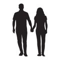 Couple holding hands, man and woman dating