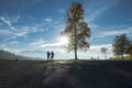 Couple Holding Hands in Nature Silhouette Royalty Free Stock Photo